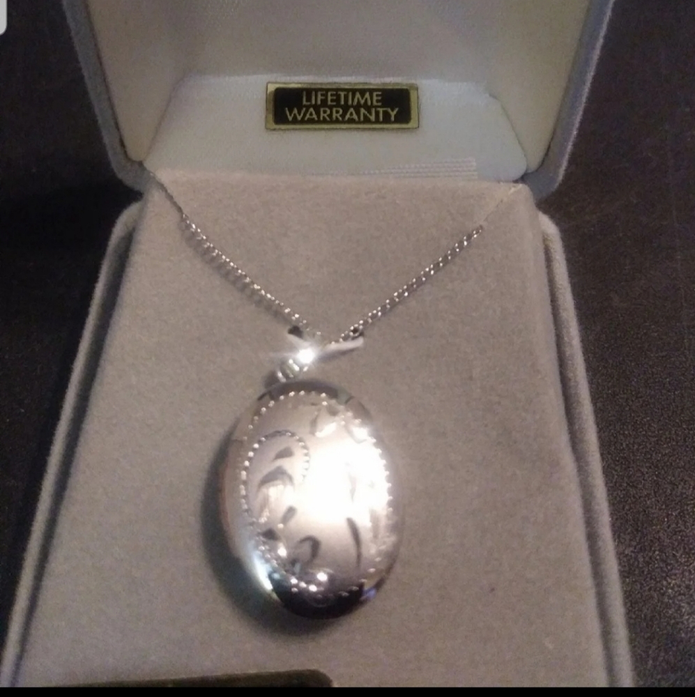 Sterling Silver Locket Necklace - Picture 2 of 2